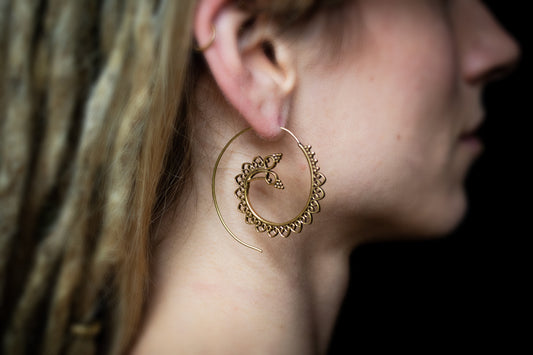 Elegant Spiral Hoop Earrings