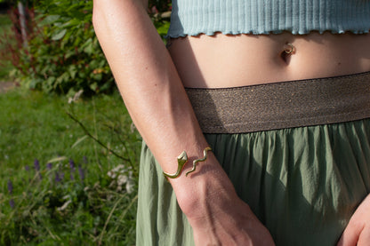 Gold Snake Cuff Bracelet