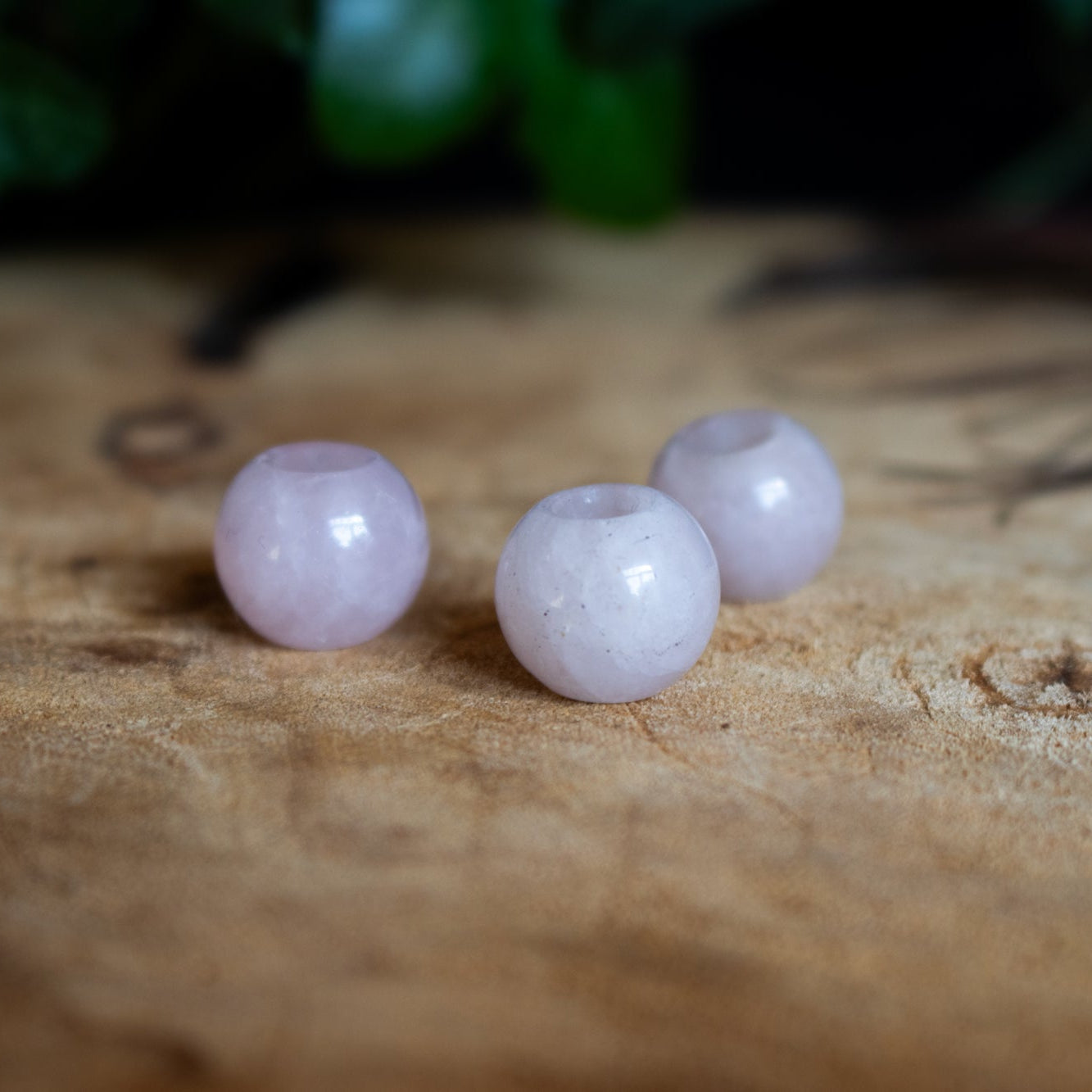 Set of Three Rose Quartz Dreadlock Beads