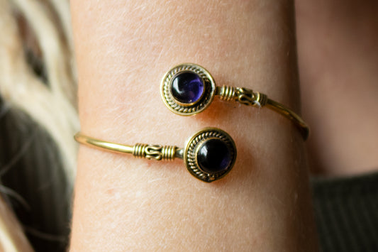 Dual Gemstone Cuff Bracelet - Available in various gemstones
