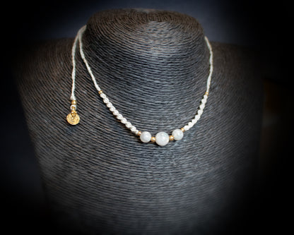 Triple Moonstone Necklace